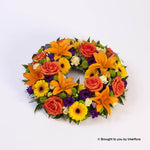 Large Vibrant Rose and Lily Wreath