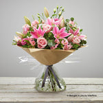 Extra Large Pink Delight New Baby Hand-tied