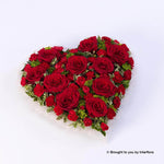 Large Red Rose and Carnation Heart