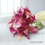Deep Pink Calla Lily & Pearl Bridal Bouquet
