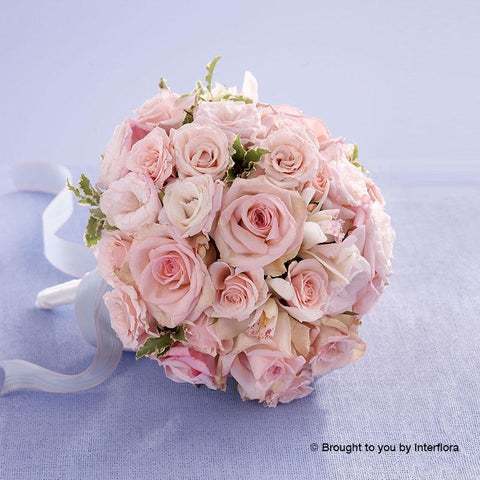 Soft Pink Rose & Orchid Deluxe Bridal Bouquet