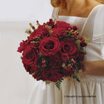 Scarlet Rose & Berry Deluxe Bridal Bouquet
