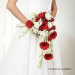 Crimson Gerbera & Orchid Shower Deluxe Bridal Bouquet