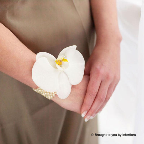 Pure White Orchid Wrist Corsage